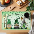thumbnail image 2 of St. Patrick's Day Placemats Set&nbsp;of&nbsp;6 Green Plaid Hat Gnome Lucky Shamrocks Coin Gradient Green Heat Insulation Washable Place Mats, Non-Slip Table Mats for Dining Table Kitchen,13x19 Inch, 2 of 9