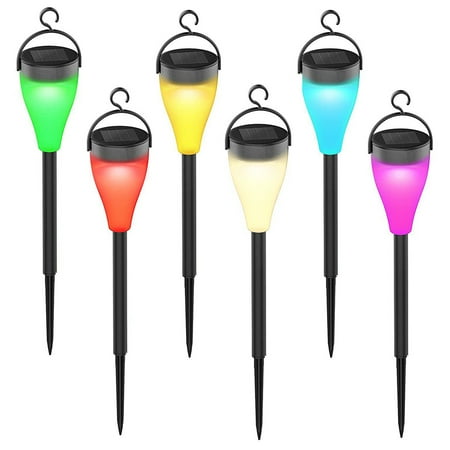 

6Pcs Solar Garden Light Solar Pathway Light Reusable Solar Powered Lawn Lamp IP44 Waterproof Landscape Light Bright Solar Light Outdoor 2 Modes for Lawn Patio Yard Walkway