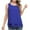 Blue, variant on Women's T-Shirts Long Chiffon Vest Tops Summer Double Layer Sleeveless Skirt Hem Shirts Casual Loose Tank Top Round-Neck Blouses Tunic Swing Cami Tops