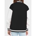 thumbnail image 3 of Mikrdoo Girls's Varsity Baseball Jacket Casual Embroidery College Fleece Warm Jacket Coat, 3 of 7