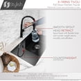 thumbnail image 4 of Stylish Tivoli One-Handle Matte Black & Stainless Steel Pull Down Kitchen Faucet Height 16 ¾" K-149NS, 4 of 10