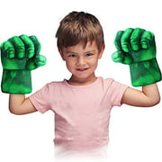Toydaze Incredible Smash Fists Punching Gloves Plush Hands Stuffed Pillow Handwear, Kids Cosplay Costumes Gloves, Superhero Toys for Boys, Toddlers, Birthday, Halloween, Christmas Xmas Gifts, Green