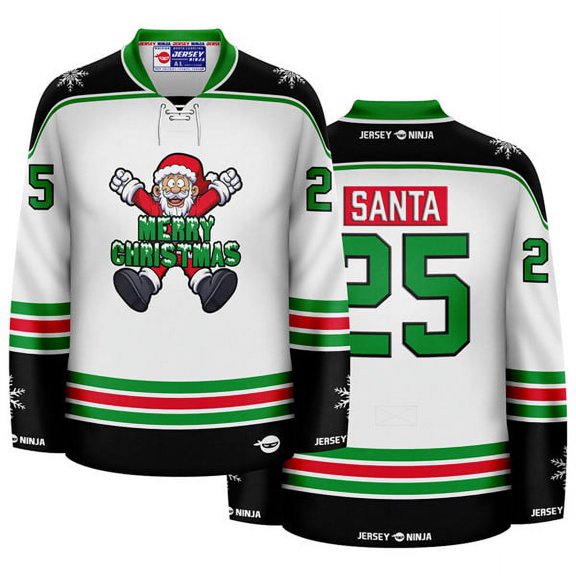 Merry Christmas Santa Holiday Hockey Jersey