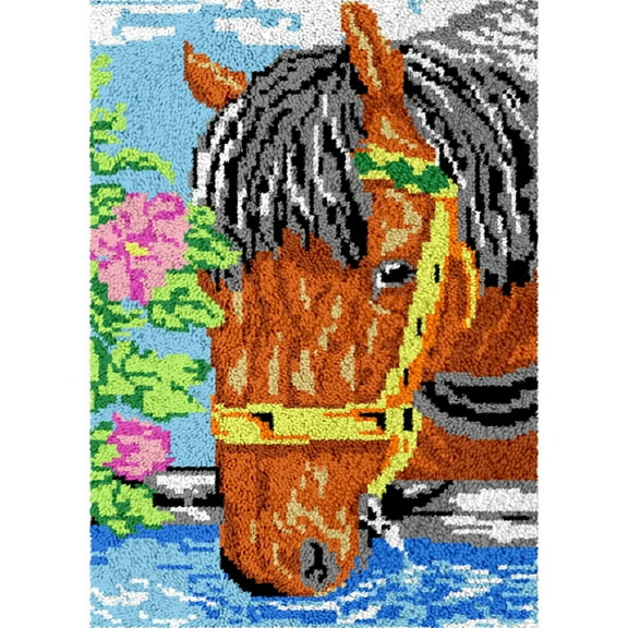 Rug Making Latch Hooking Kit | Horse Drinking