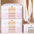 thumbnail image 2 of Quilt Storage Bag with Zipper Washable Fabric Quilt Blanket Organizer Basket Moisture-Proof Bag L, 2 of 5