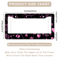 thumbnail image 3 of 1 Pcs Pink Gothic Pattern License Plate Frame, License Plate Cover for Car Decorative Parts, Aluminum License Plate Bracket Holder Rust-Proof Weather-Proof for US Standard Car, 3 of 9