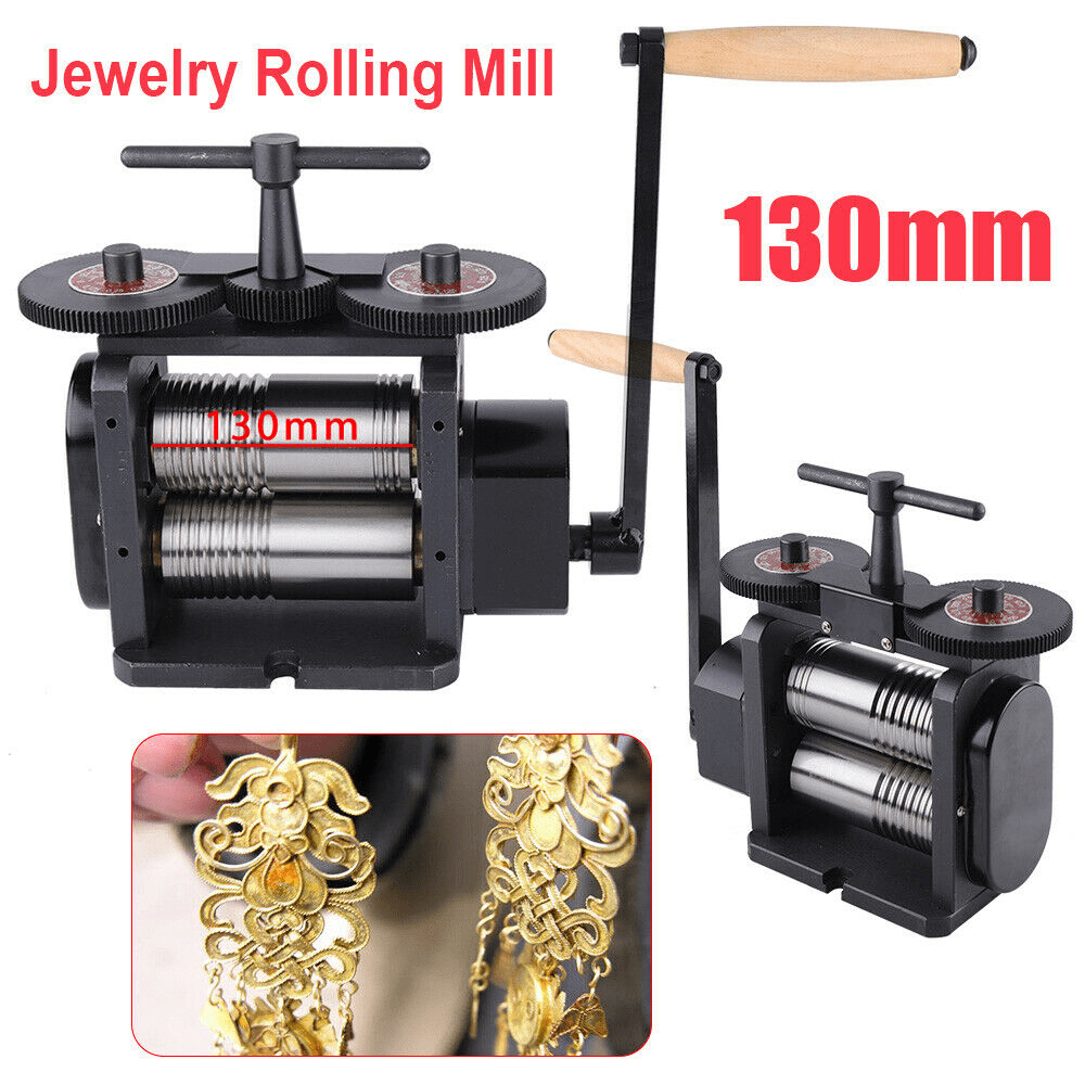 CNCEST 130mm Jewelry Press Tools Manual Jewelry Rolling Mill Machine Flat Roller Nice