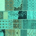 thumbnail image 1 of Ahgly Company Indoor Square Patchwork Turquoise Blue Transitional Area Rugs, 4' Square, 1 of 4