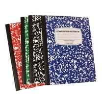 CCOCC Marble Composition Notebook Wide Ruled 1 Pack Black and White 100 Sheets 200 Pages Hardcover College Ruled Journal,Office Supplies for Teens & Adults,Black