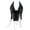Black, variant on SRZYMJ Women's Plus Size Tops PU Leather Deep V Neck Lace Up Backless Sleeveless Summer Crop Tank Top