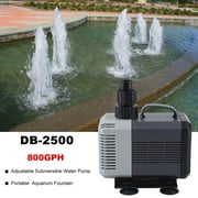 Dark Grey 800Gph Adjustable Submersible Water Pump Portable Fish Tank Aquarium Fountain