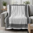 thumbnail image 2 of Black Gray Retro Greek Key Blanket Soft Cozy Warm Throw Blanket for Couch, Plush Fuzzy Flannel Fleece Blankets for Sofa, Greece Ancient Rustic Geometric Bed Blankets Gifts for Men, 30"x40", 2 of 9