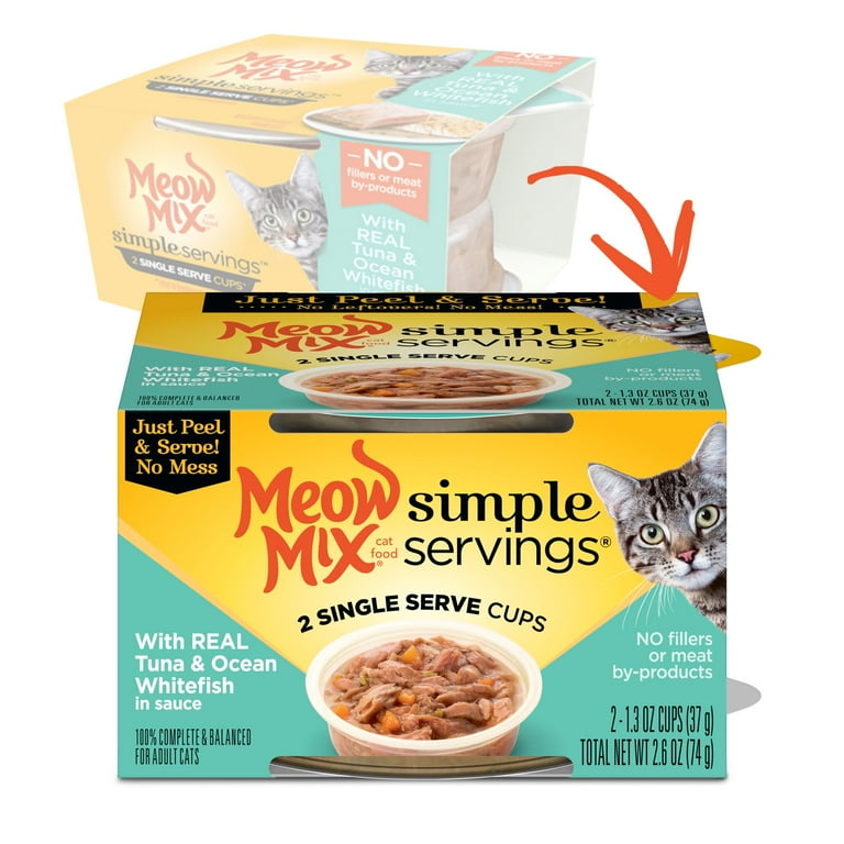 Meow Mix Simple Servings Wet Cat Food with Real Tuna and Ocean