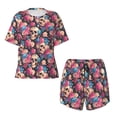 thumbnail image 4 of Lsque Skull Blue Flower Women's Short-Sleeved Pajama Set - 2 Piece Soft and Lightweight Sleepwear Set-4X-Large, 4 of 9