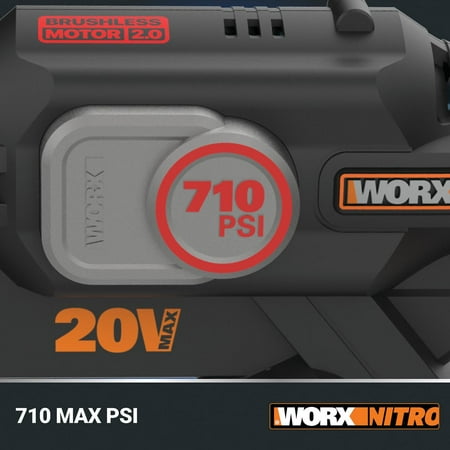 WORX - Nitro 20V Brushless Hydroshot up to 710 PSI at 1.0 GPM (1 x 4.0Ah Battery and 1 x Charger Included) - Black