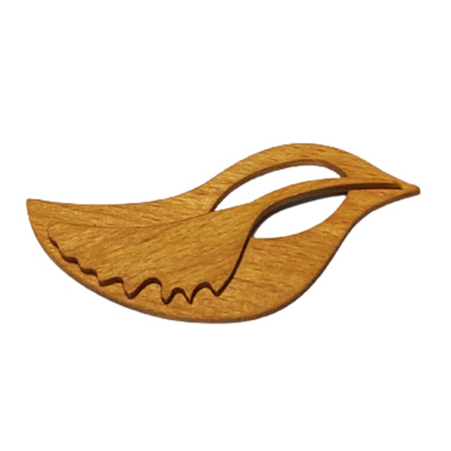 CAROOTU Brooch Pin with Wooden Animal Pattern Craft Badge Cartoon Pin Sweater Jewelry Accessory