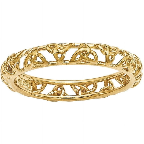 Stackable Expressions Sterling Silver Yellow-Plated Celtic Knot Ring