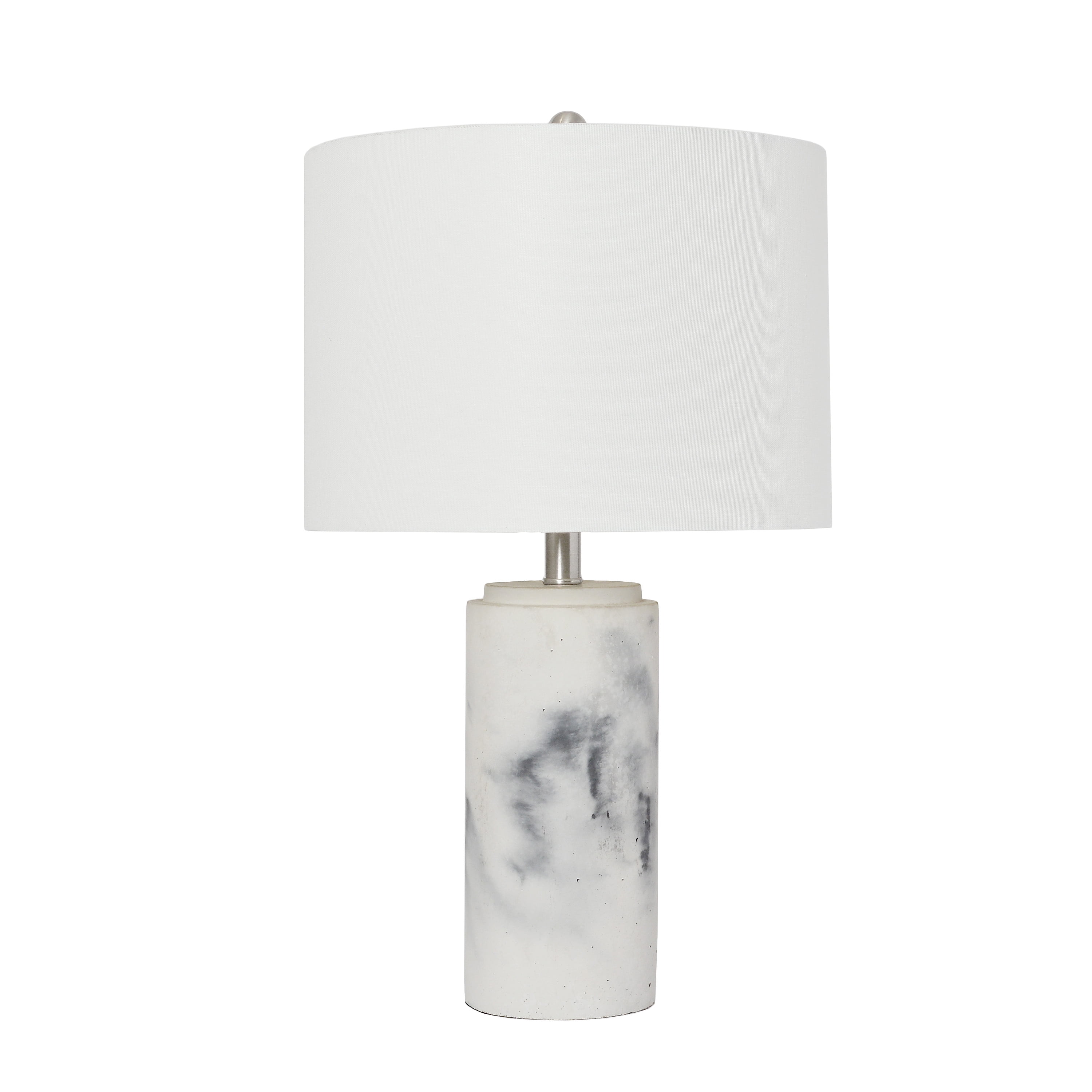 Elegant Designs Marble Table Lamp with Fabric Shade