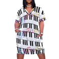 thumbnail image 1 of Vestido holgado con bolsillos y estampado de piano Ropa de verano para mujer Vestidos casuales, 1 of 6