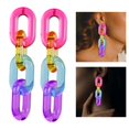 thumbnail image 2 of Pendientes Colgantes Acrílicos, Pendientes Colgantes de Cadena, Pendientes Colgantes Geométricos Llamativos de Resina con Cadena de Clip para Mujeres, 2 of 9