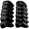 thumbnail image 1 of Juego de 12 fundas para palos de golf de cuero sintético de lujo (negro), juego de fundas para palos de golf con número fácil para hombres y mujeres, 1 of 5