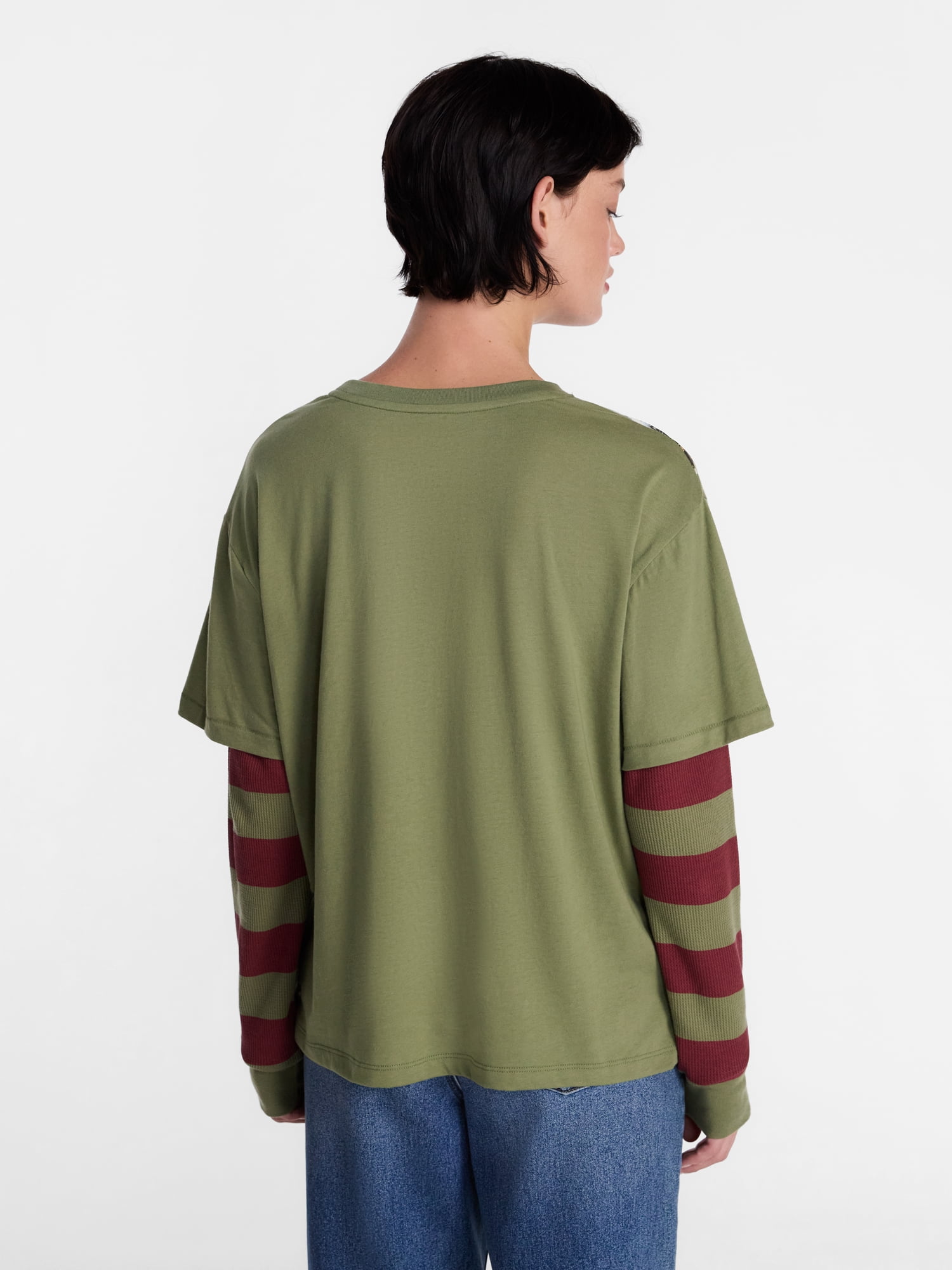 Disney Nightmare on Elm Street Women's Halloween Layered Look Graphic Tee, Sizes XXS-XXL