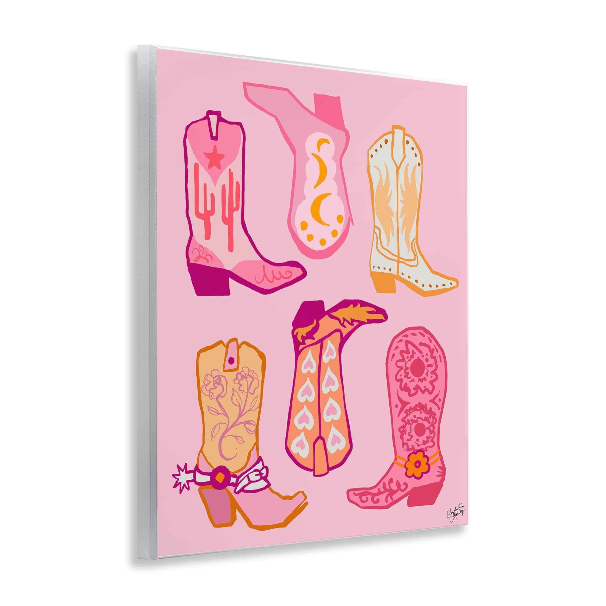 Stupell Industries Cowgirl Boot Designs Fashion Painting Unframed Art Print Wall Art, 11 x 14