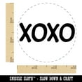 thumbnail image 2 of XOXO Hugs Kisses Love Fun Text Self-Inking Rubber Stamp Ink Stamper - Orange Ink - Small 3/4 Inch, 2 of 7