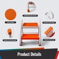 thumbnail image 4 of Taburete Plegable De 2 Escalones Para Niños Pequeños, De 5 A 10", Resistente Y Liviano, Con Pas De Goma Antideslizantes Y Plaforma Superior, Ayuda Para El Baño, El Lavabo, La Mesita De Noc, 4 of 5