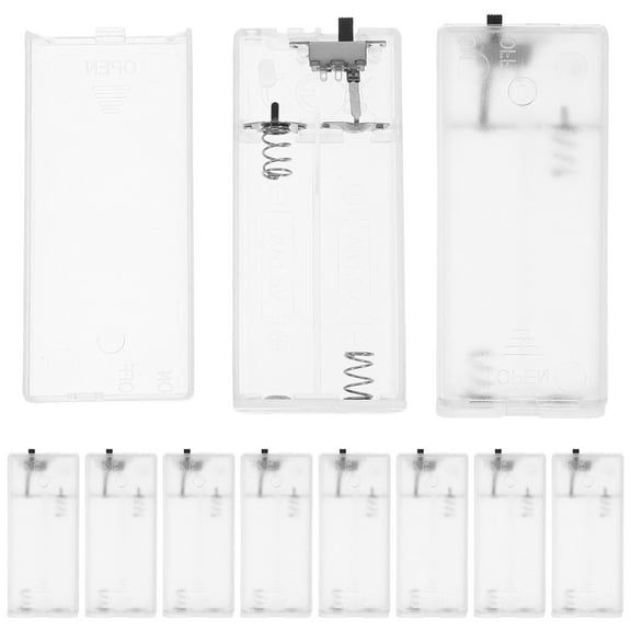 10 Pcs Light String Battery Box 7.50X3.20X1.70CM Transparent