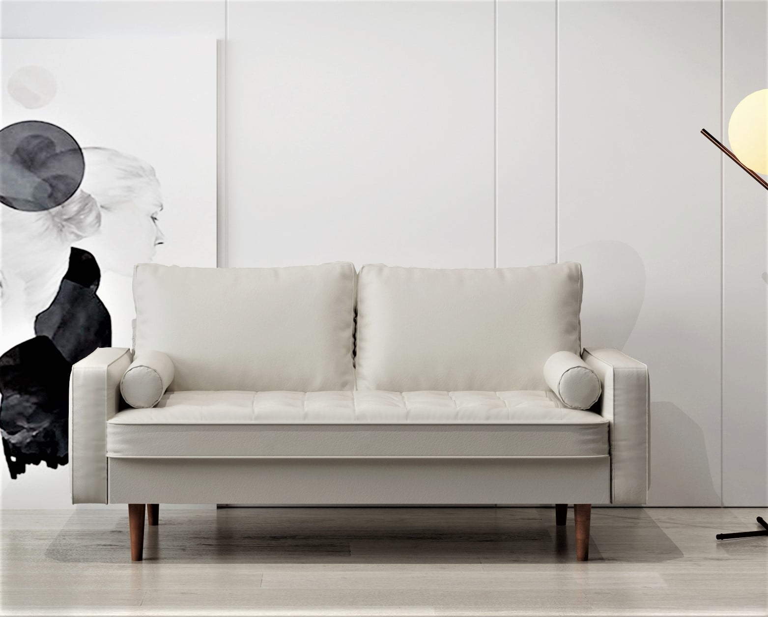Uspridefurniture Darby 2 Piece Faux Leather Foam Living Room Set, sofa & loveseat