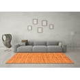 thumbnail image 3 of Ahgly Company Indoor Round Checkered Orange Modern Area Rugs, 8' Round, 3 of 4