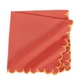 thumbnail image 5 of FINGERCRAFT Cloth Napkins, Everyday Use Scallop Design, Natural Cotton Napkin Set of 6, 20x20 inch Rust/Gold, 5 of 6