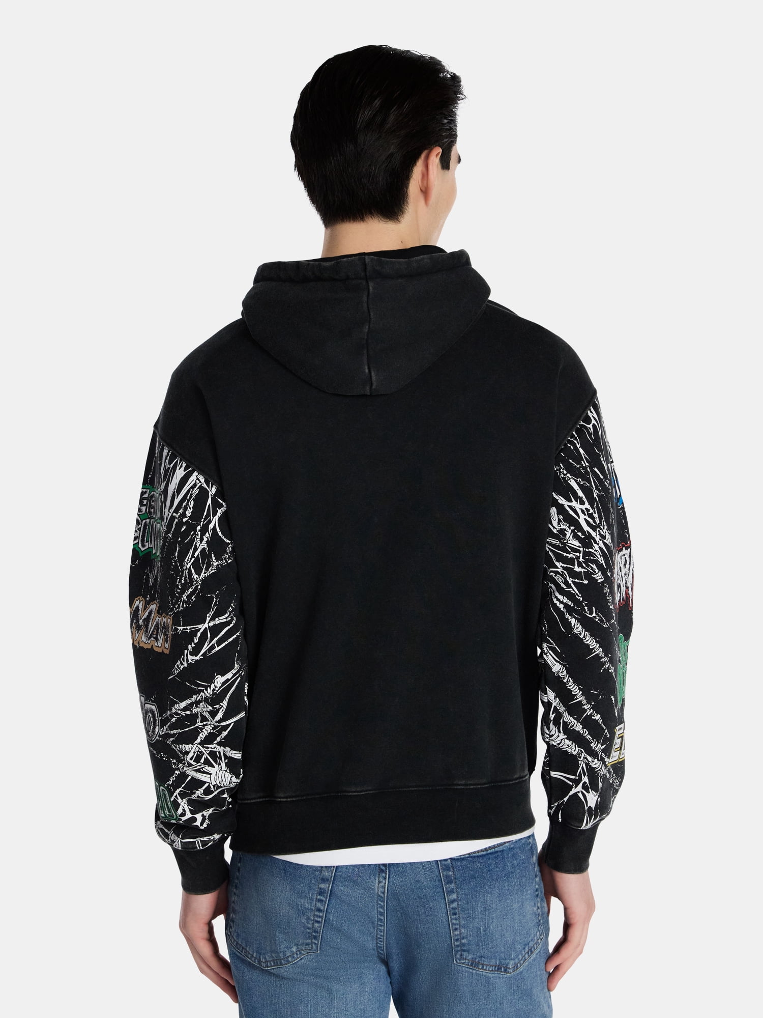 Marvel Spider-Man Men's and Big Men's Washed Knit Hoodie, Sizes S-3XL