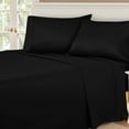 thumbnail image 2 of Superior 4-Piece Classic Black 530 Thread Count Egyptian Cotton Sheet Set, Full, 2 of 6