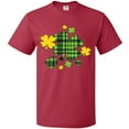 thumbnail image 3 of Inktastic St. Patrick's Day Plaid Green and Yellow Shamrocks T-Shirt, 3 of 5