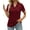Wine Red, variant on ZHENWEI Womens Collared Casual Short Sleeve V Neck Polo T Shirts Loose Tunic Tops Blouses with Pocket