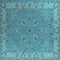 thumbnail image 1 of Ahgly Company Indoor Square Oriental Light Blue Traditional Area Rugs, 4' Square, 1 of 4