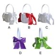 thumbnail image 3 of Yuarrent Cesta de flores con lazo romántico de diseño Simple de 2 piezas, cestas para portador de anillo de compromiso de boda, decoración de Decoración del hogar Blanco, 3 of 6