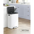 thumbnail image 5 of Trash Can, 10.5-Gallon (40L) Kitchen Garbage Can with Lid and Wide Foot Pedal, White, 5 of 9
