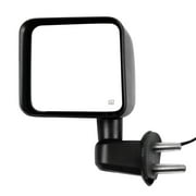 SCITOO<b> CH1320390 Side View Mirror Driver Side Mirror</b> Compatible with 2007-2017 For Jeep Wrangler Manually Folding Heated Left Side Mirror Replace Mirror Parts Exterior Mirror Black