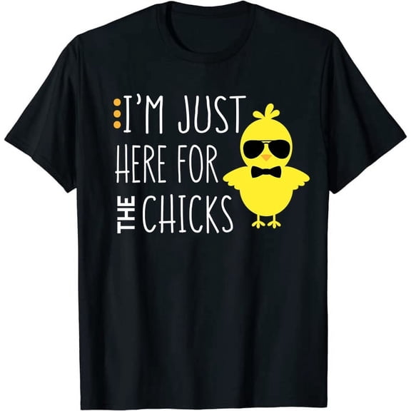I'm Just Here for the Chicks Happy Easter T-Shirt for Kids Size 10-12