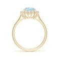 thumbnail image 2 of Angara Natural 1.5 Ct. Aquamarine with Diamond Halo Ring in 14K Yellow Gold for Women (Ring Size: 3), 2 of 9