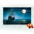thumbnail image 2 of Aquarium Background Stickers - Sailboat Moon Night - for 5-60 Gallon Fish Tanks Reptile Terrarium Decor, 2 of 5