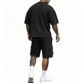 thumbnail image 5 of BRANROY Men's 2 Piece Short Set - Casual Tracksuit for Men, Summer Outfits Two Piece Set with T-Shirt and Shorts,Black,XL, 5 of 6