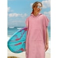thumbnail image 2 of SUN CUBE Surf Poncho Changing Robe with Hood, Thick Quick Dry Microfiber Wetsuit Changing Towel for Surfing Beach Swim Outdoor Sports Women, Absorbent Wearable Towel Cover Up with Pocket, Pink, 2 of 8