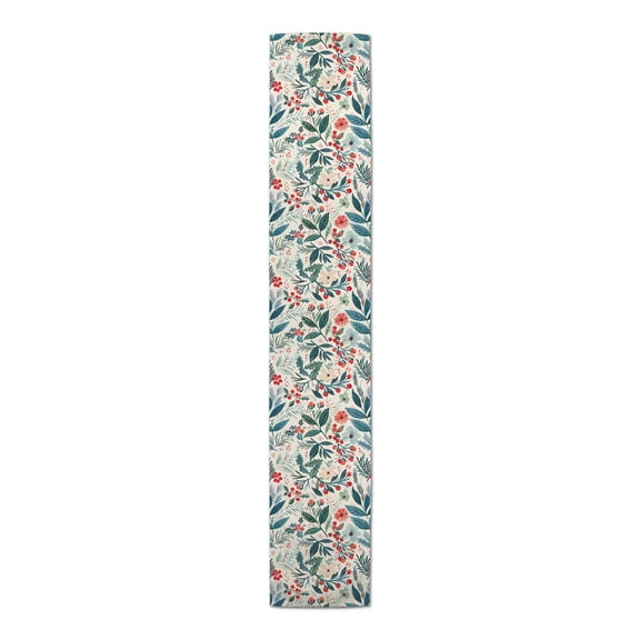 Creative Products Watercolor Christmas Botanical 16 x 72 Poly Twill Table Runner