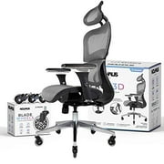 NOUHAUS Ergo3D Ergonomic Office Chair - Rolling Desk Chair with 3D Adjustable Armrest, 3D Lumbar Support and Blade Wheels - Mesh Computer Chair, Gaming Chairs, Executive Swivel Chair (Gray)