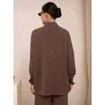 thumbnail image 2 of Women Casual Lounge Sets Long Sleeve Button Down Shirts and Wide Leg Pants Sets Tracksuit Dark Brown XL, 2 of 8