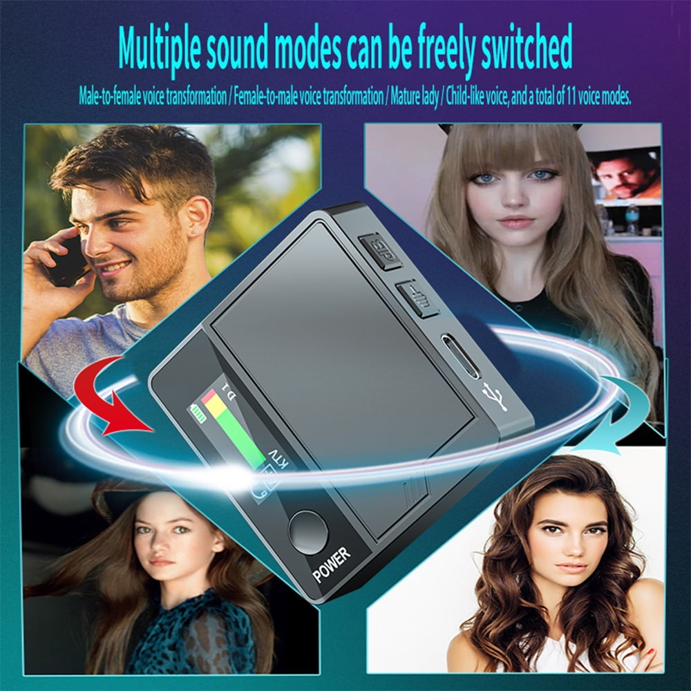 Voice Changer,Mic Portable Voice Handheld Clip-on Sound Voice Built-in Mic Voice Voice Live Handheld Clip-on Voice With 11 Sound Laptops Comput With 11 Sound Color Screen Display Siuke Buzhi